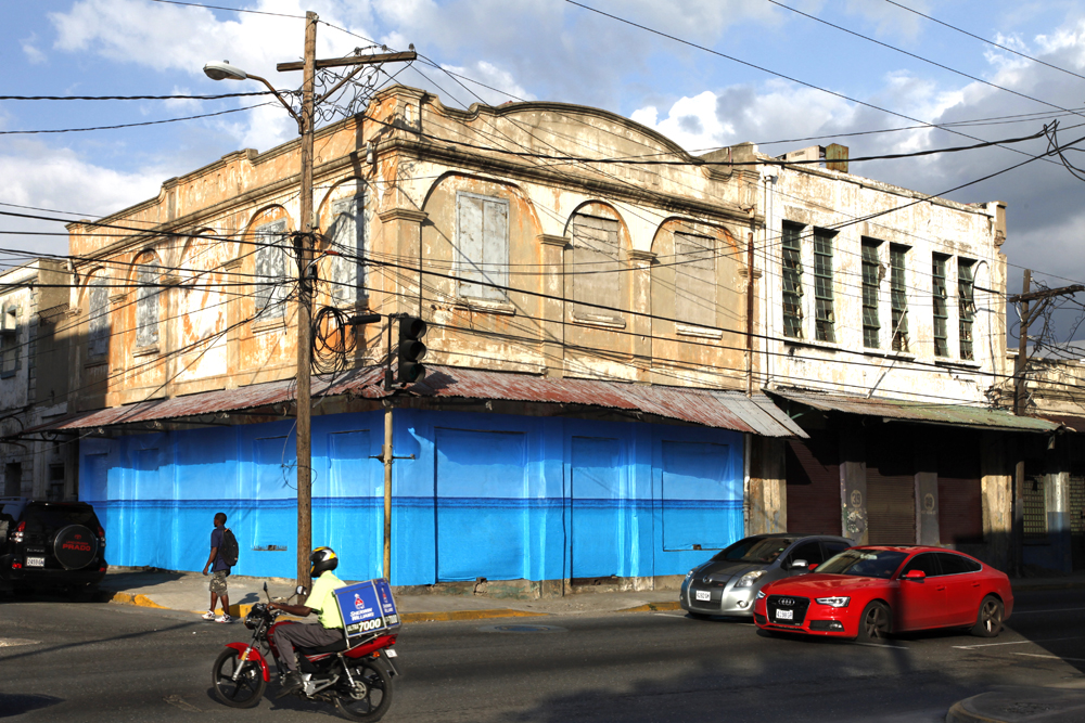 Remnants of Blue Curry’s intervention from the Jamaica Biennial 2014